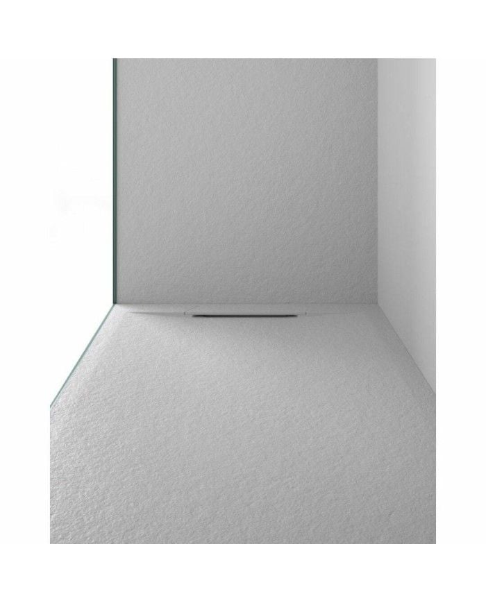 Receveur de douche CALIZA Doccia, finition blanche, design minimaliste, siphon intégré, Doccia Group