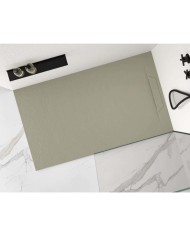 Receveur de douche plat Caliza Doccia Group en teinte vert clair, design épuré et élégant.