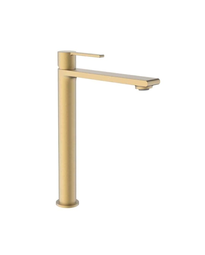Mitigeur lavabo haut Figaro Odesign en finition dorée, design élégant, bec carré, O' design.