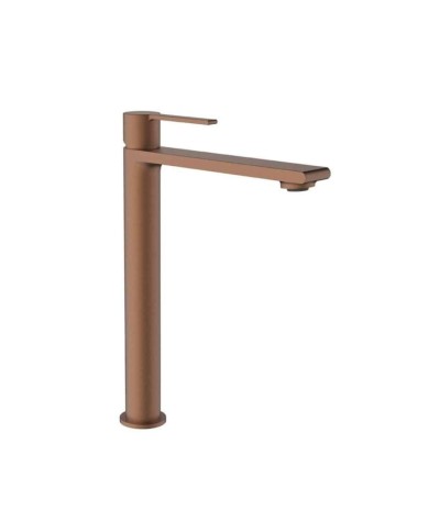 Mitigeur lavabo haut Figaro Odesign en cuivre mat, design élégant, bec plat, marque O' design.