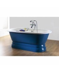 Baignoire fonte émaillée sur base - VINTAGE - Bleu Provence Baignoire fonte émaillée sur base - VINTAGE - Bleu Provence