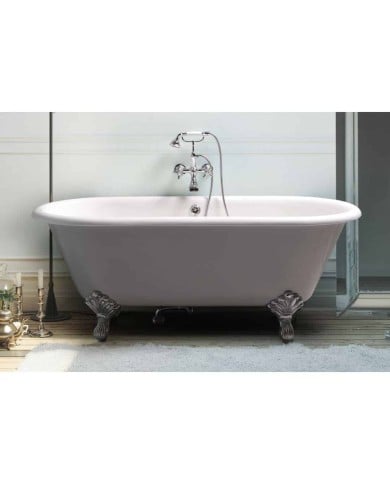 Baignoire fonte freestanding sur pieds JASMINE Bleu Provence Baignoire fonte freestanding sur pieds JASMINE Bleu Provence