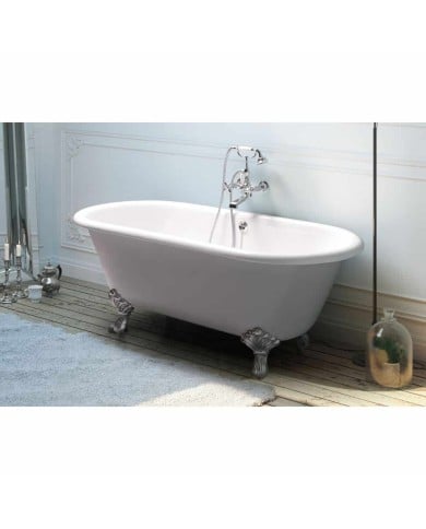 Baignoire fonte freestanding sur pieds JASMINE Bleu Provence