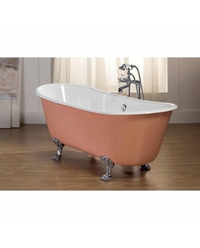 Baignoire fonte freestanding sur pieds ROMARIN Bleu Provence Baignoire fonte freestanding sur pieds ROMARIN Bleu Provence