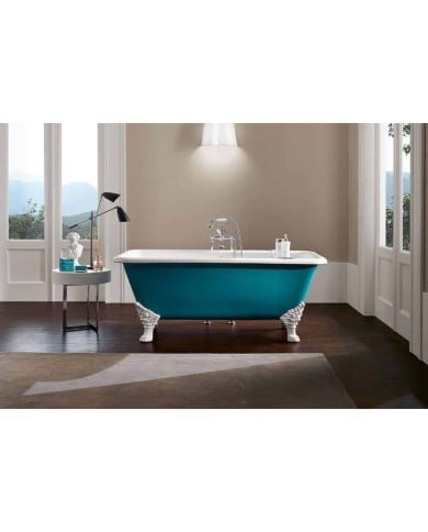 Baignoire fonte freestanding sur pieds QUADRO Bleu Provence Baignoire fonte freestanding sur pieds QUADRO Bleu Provence