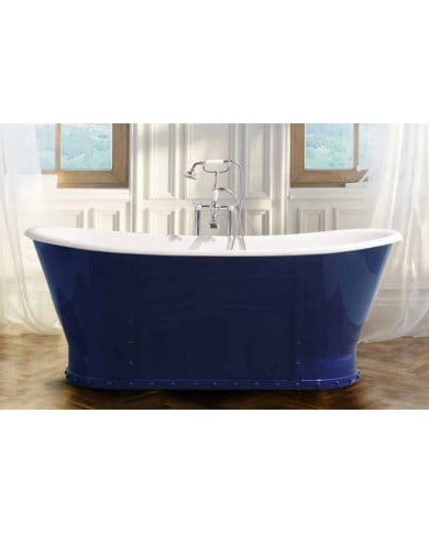Baignoire fonte émaillée sur base LUXURY Bleu Provence Baignoire fonte émaillée sur base LUXURY Bleu Provence