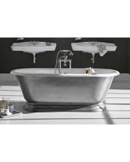 Baignoire fonte émaillée sur base - SHABBY - Bleu Provence Baignoire fonte émaillée sur base - SHABBY - Bleu Provence