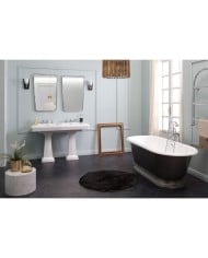 Baignoire fonte émaillée sur base SHABBY Bleu Provence Baignoire fonte émaillée sur base SHABBY Bleu Provence
