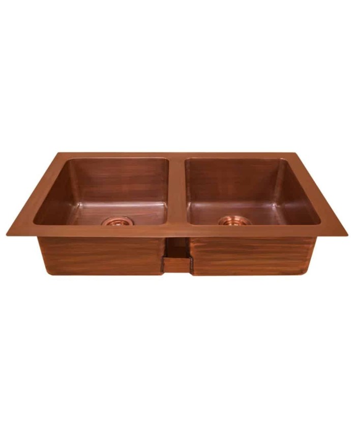 Vasque cuivre 91,5cm SABRI DOUBLE Bleu Provence Vasque cuivre 91,5cm SABRI DOUBLE Bleu Provence