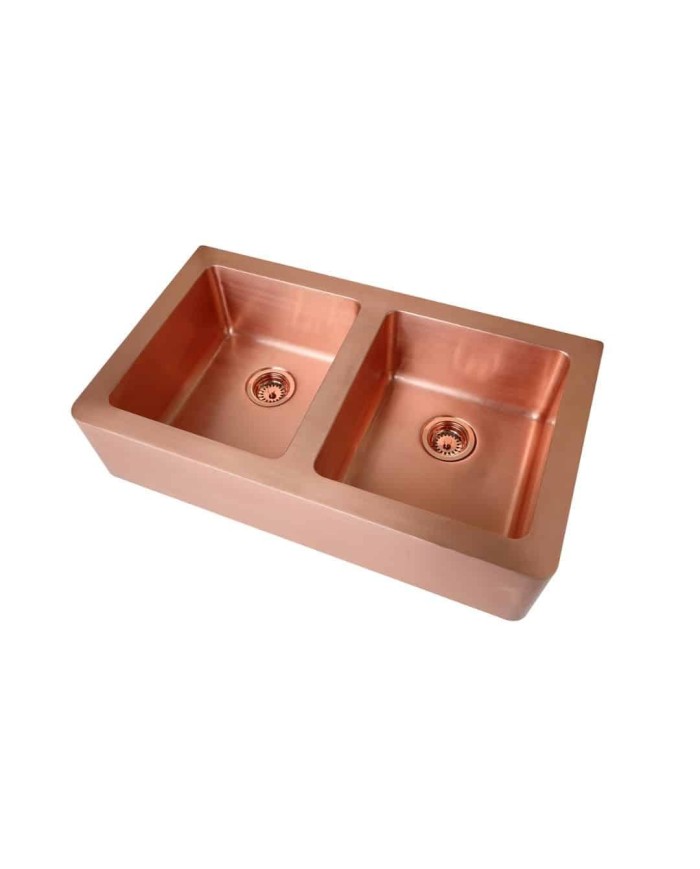 Vasque cuivre 91,5cm LIVIA DOUBLE Bleu Provence Vasque cuivre 91,5cm LIVIA DOUBLE Bleu Provence
