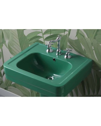 Robinet lavabo haut 3 trous Bleu Provence