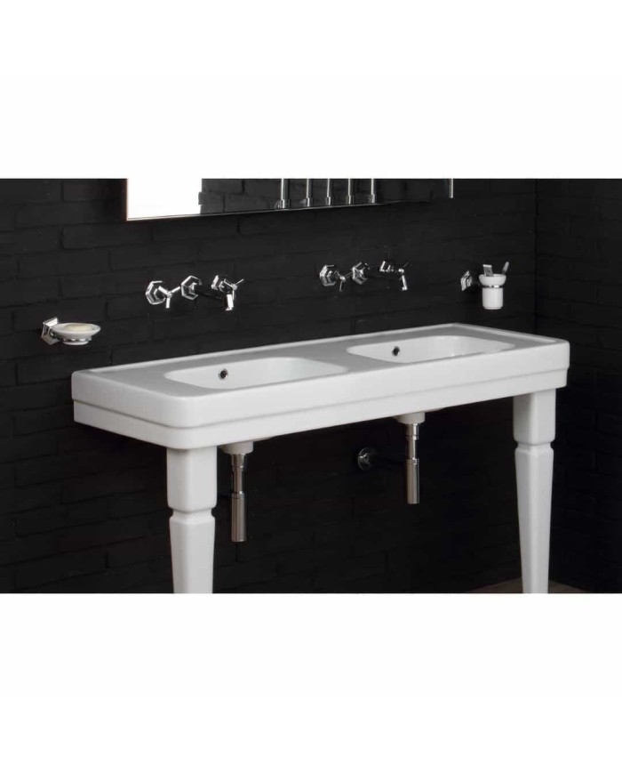 Lavabo double 130cm Bleu Provence '900 Lavabo double 130cm Bleu Provence '900