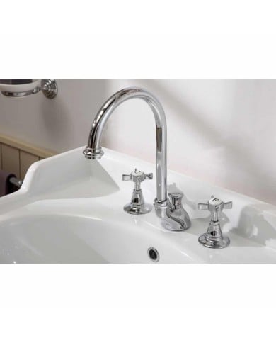 Robinet lavabo 3T avec vidage Bleu Provence