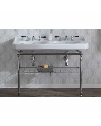 Lavabo double 120cm Bleu Provence 700