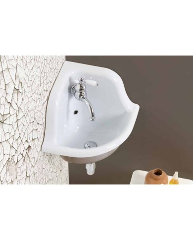 Lavabo coin 42cm true colors Bleu Provence