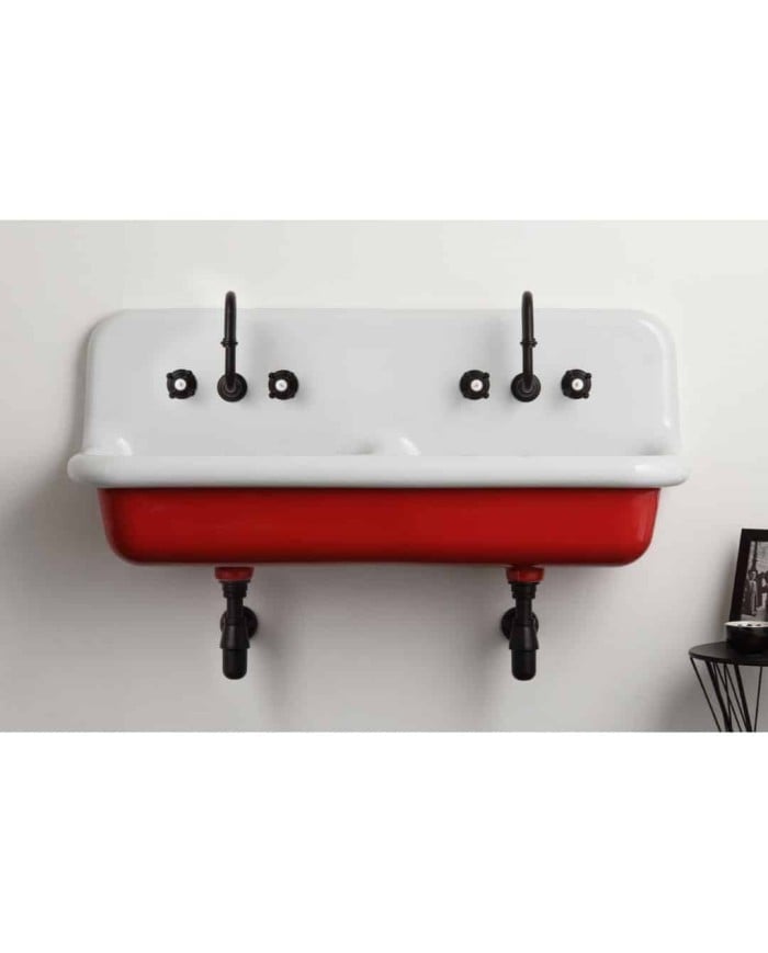 Lavabo double 120cm true colors Bleu Provence Lavabo double 120cm true colors Bleu Provence