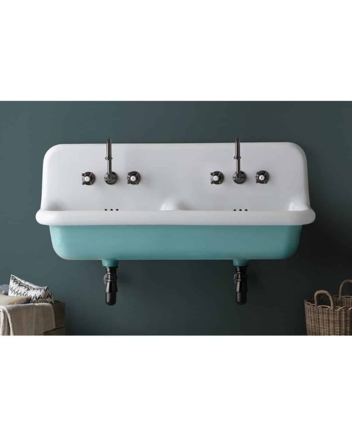 Lavabo double 120cm true colors Bleu Provence Lavabo double 120cm true colors Bleu Provence