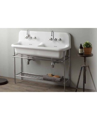 Pieds lavabo double true colors Bleu Provence